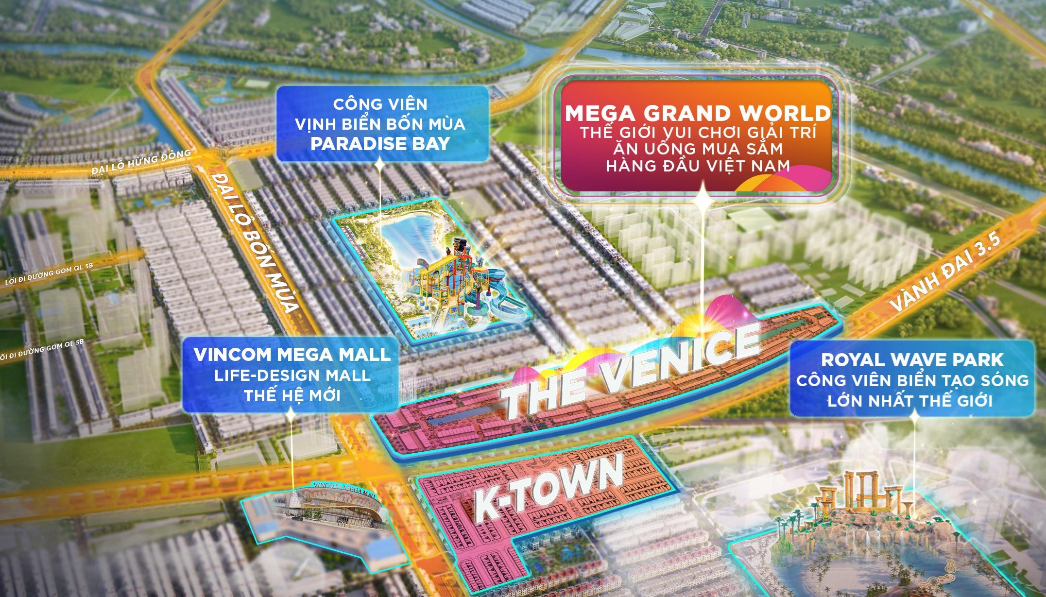 Vị trí The Venice Ktown Grand World Hà Nội